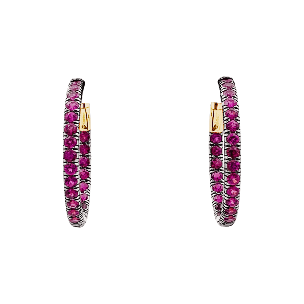 Boucles d'oreilles Pomellato, "Tango", or rose, saphirs roses. 1