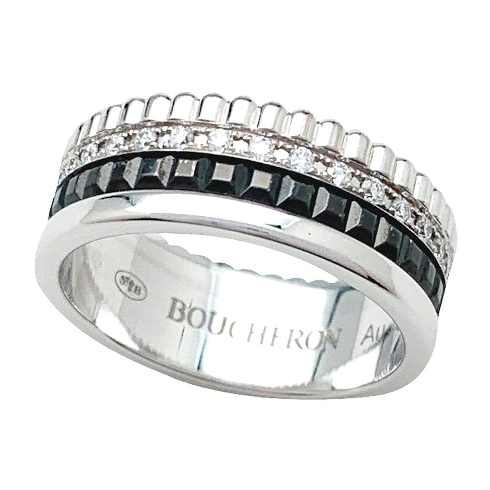 Bague Boucheron, "Quatre Black Edition Small", en or blanc, diamants. 4