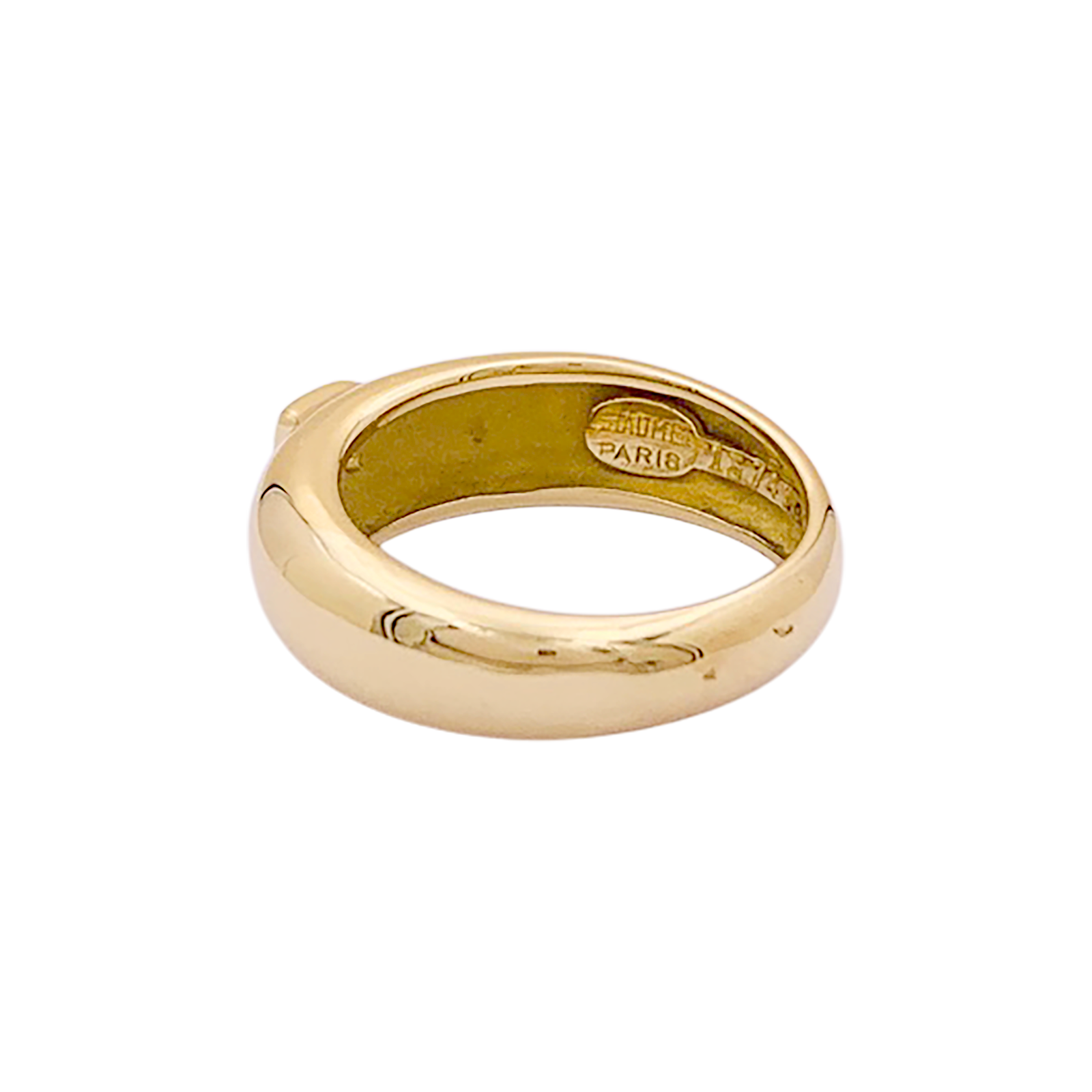Bague Chaumet, "Anneau", or jaune, diamant princesse. 3