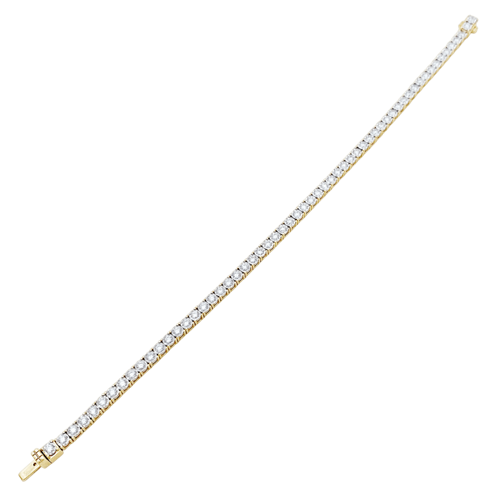 Bracelet ligne deux ors, diamants, 2 carats. 3