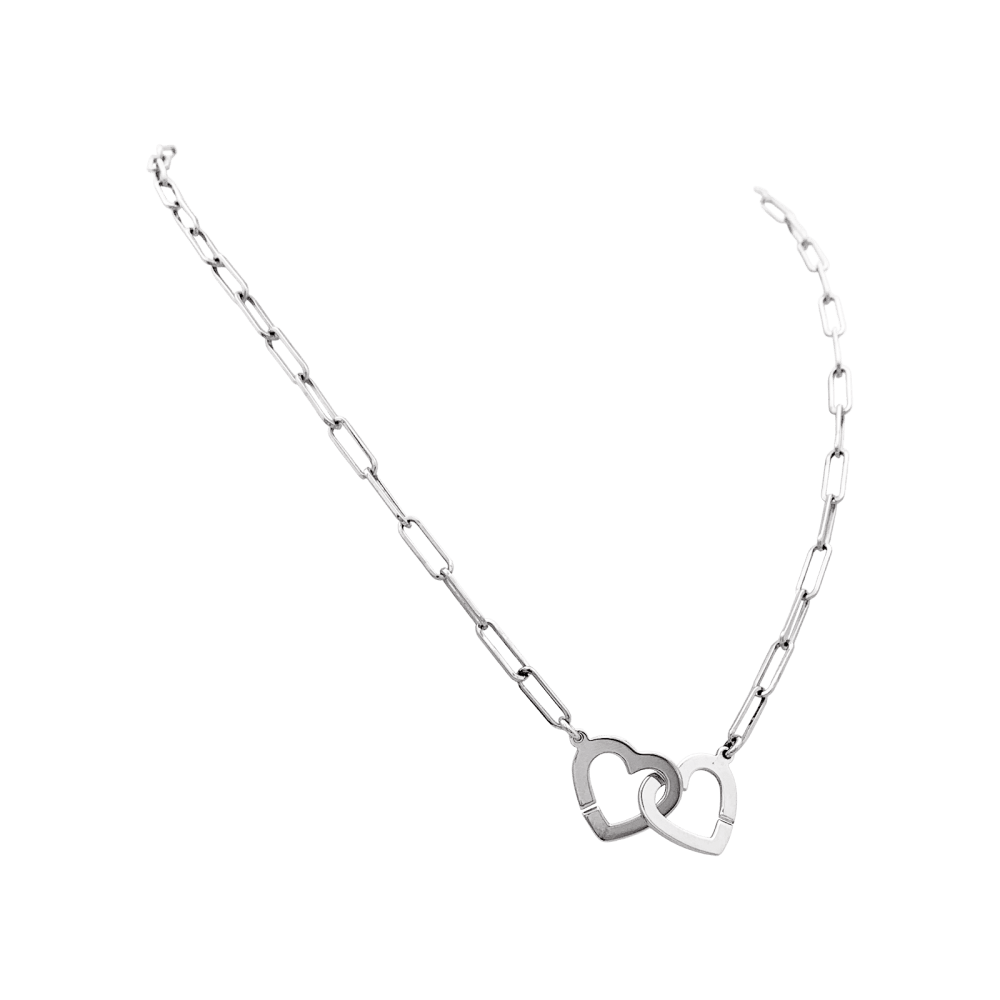 Collier Dinh Van, "Double Cœurs" or blanc. 2