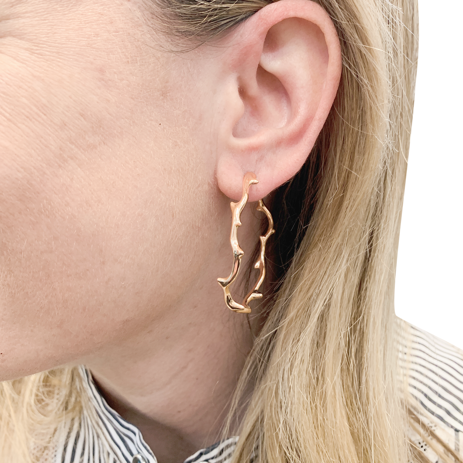 Boucles d'oreilles Dior, "Bois de Rose", or rose. 5
