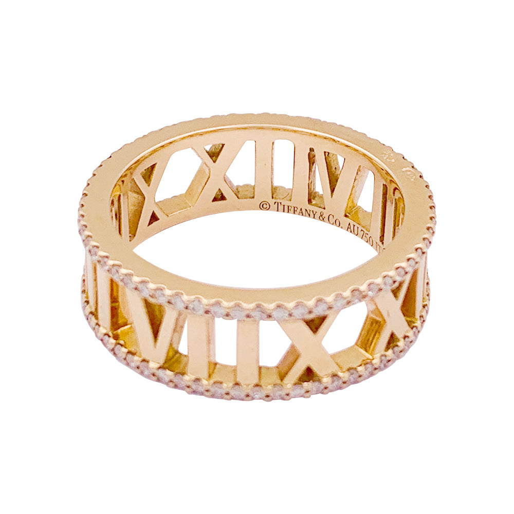 Bague Tiffany & Co. "Atlas" or rose, diamants. 4
