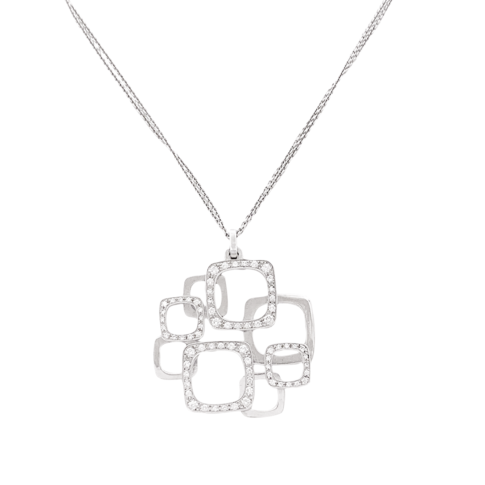 Collar Dinh Van, "Overprint", oro blanco, diamantes.