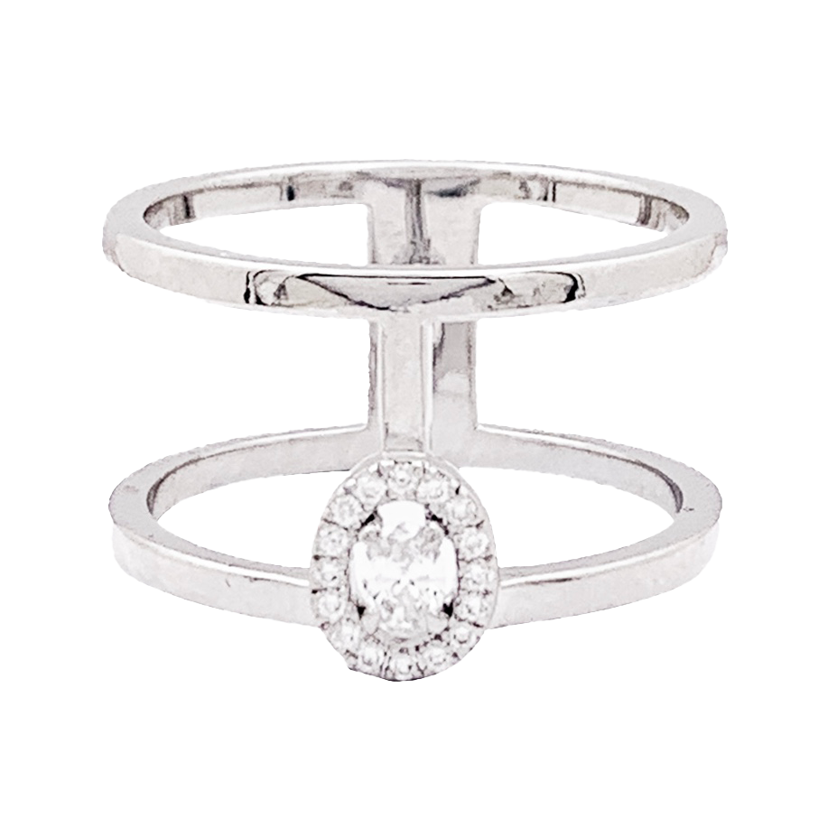 Anillo Messika, "Glam'Azone", oro blanco, diamantes.