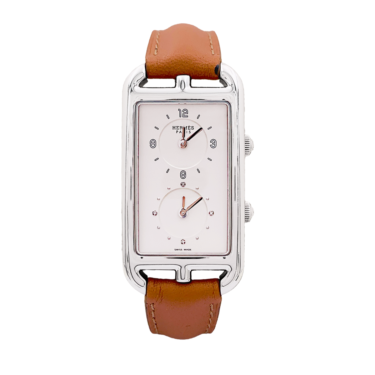 Hermès Brown Leather Strap Watch Nantucket Nantucket silver watch Hermès Brown in Silver - 55258744 main image 3