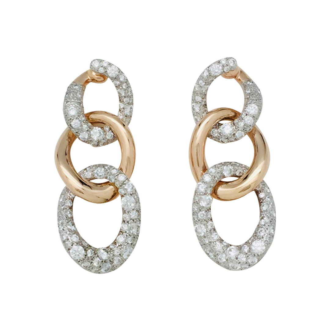 Pendientes Pomellato “Tango” en oro rosa y diamantes.