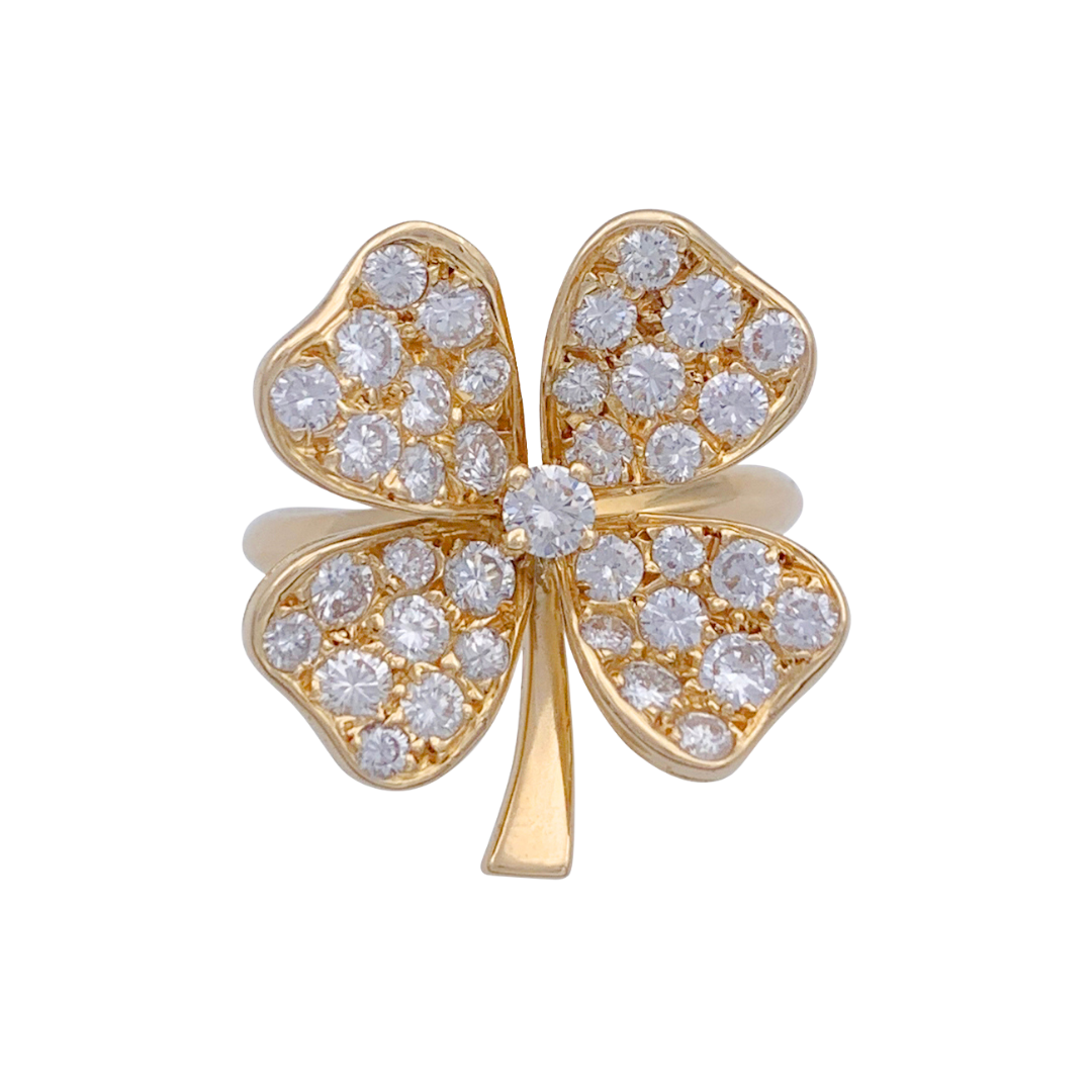 Bague Fred, or jaune, diamants.