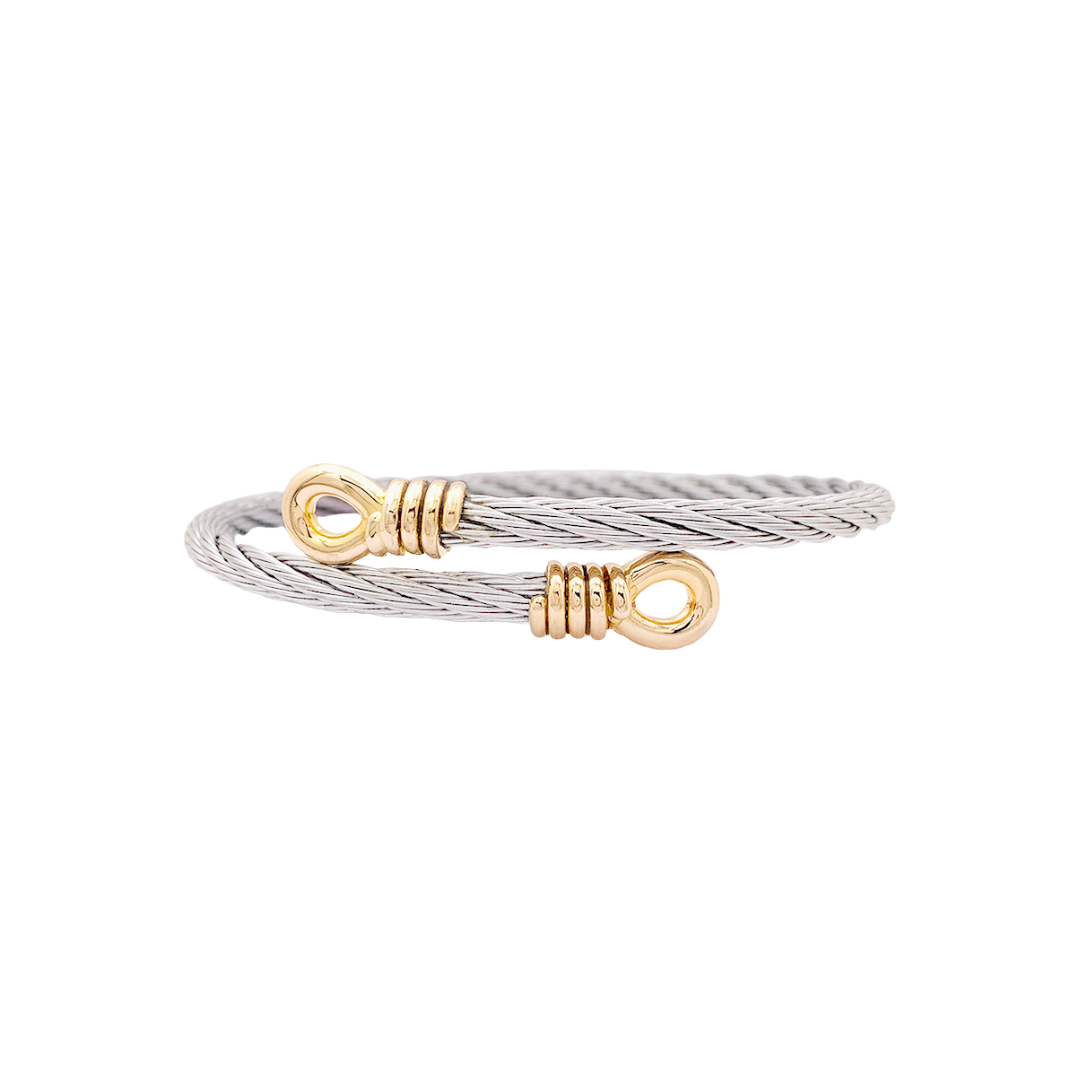 Pulsera Fred "Force 10", oro y acero.