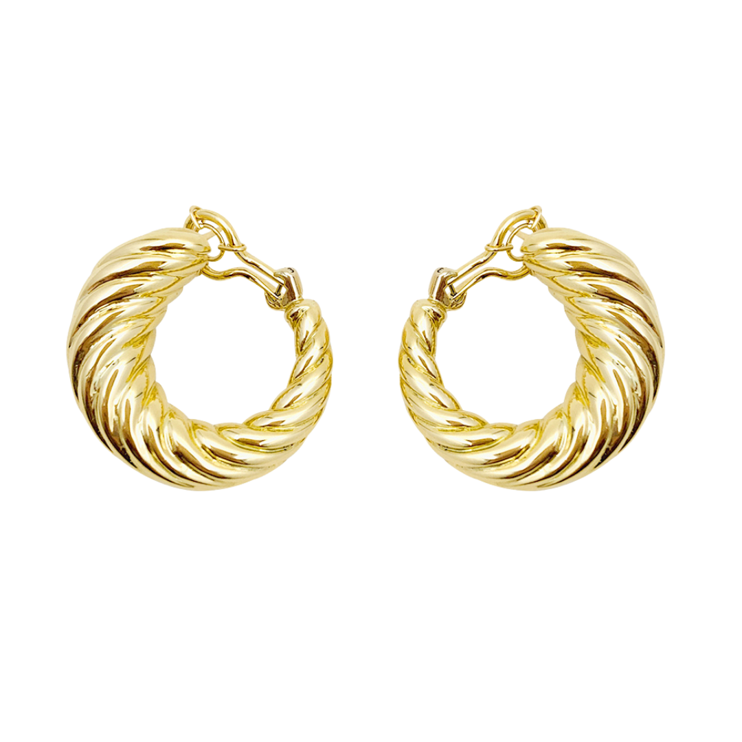 Boucles d'oreilles vintage, or jaune.