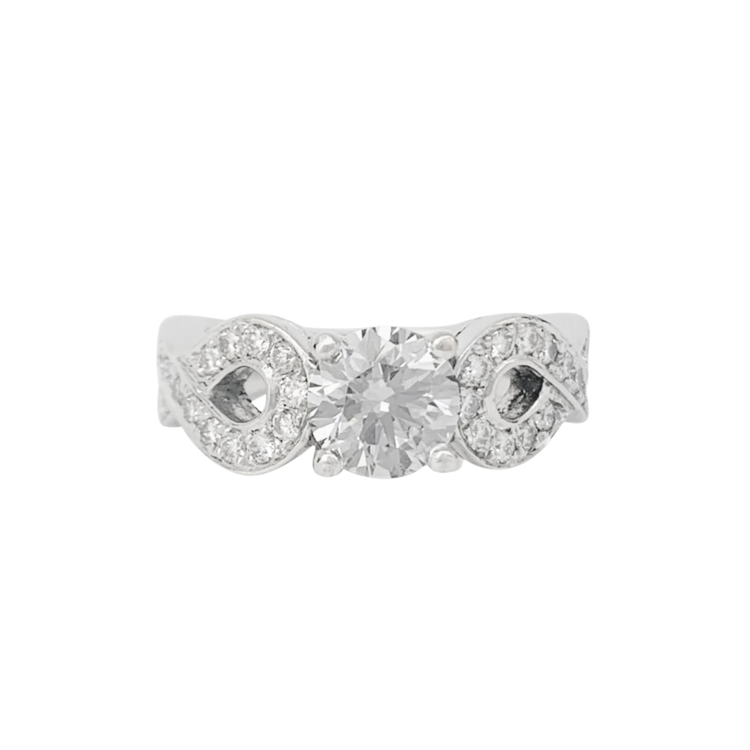 0.94 carat diamond ring in white gold.