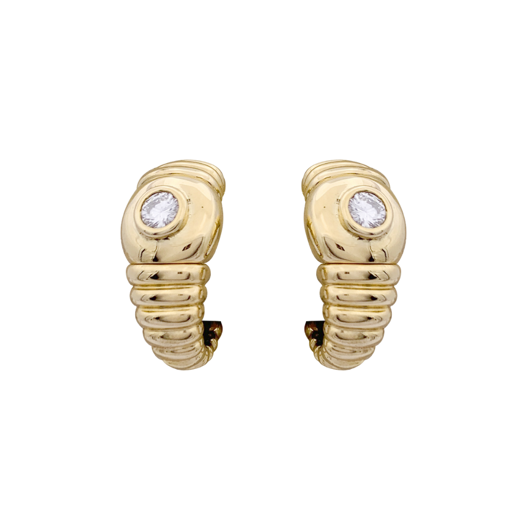 Pendientes Fred, oro amarillo, diamantes.