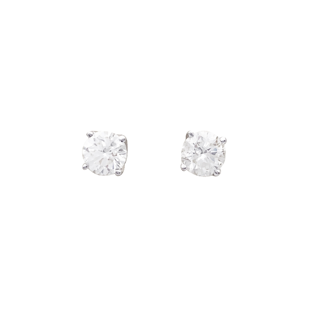 White gold and diamond stud earrings.