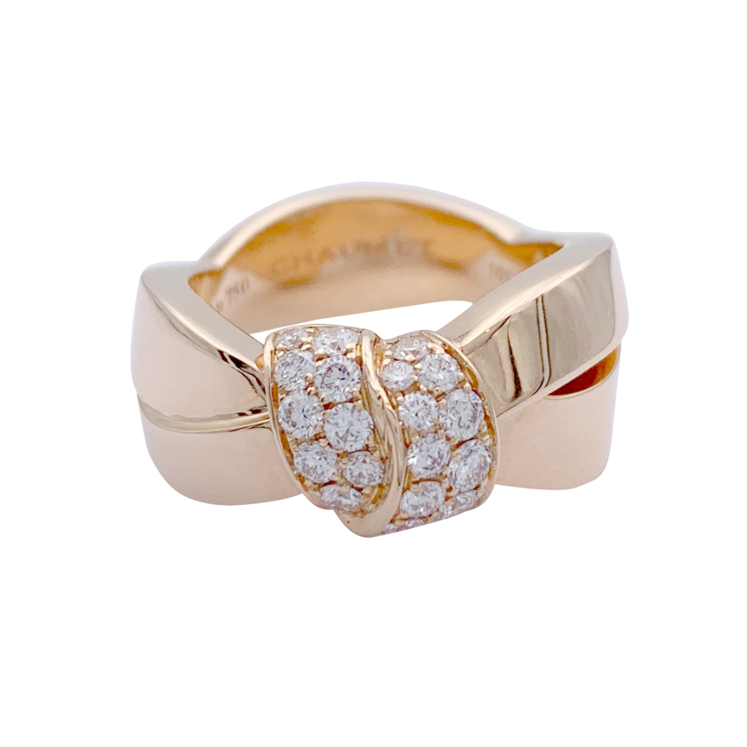Bague Chaumet, "Liens Séduction", or rose et diamants.