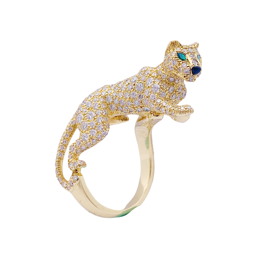 Bague Haute Joaillerie Cartier, "Panthère de Cartier", or jaune, diamants.