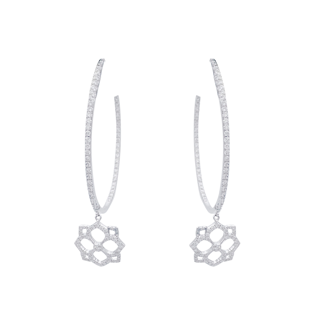Pendientes Messika “Eden”, oro blanco, diamantes.