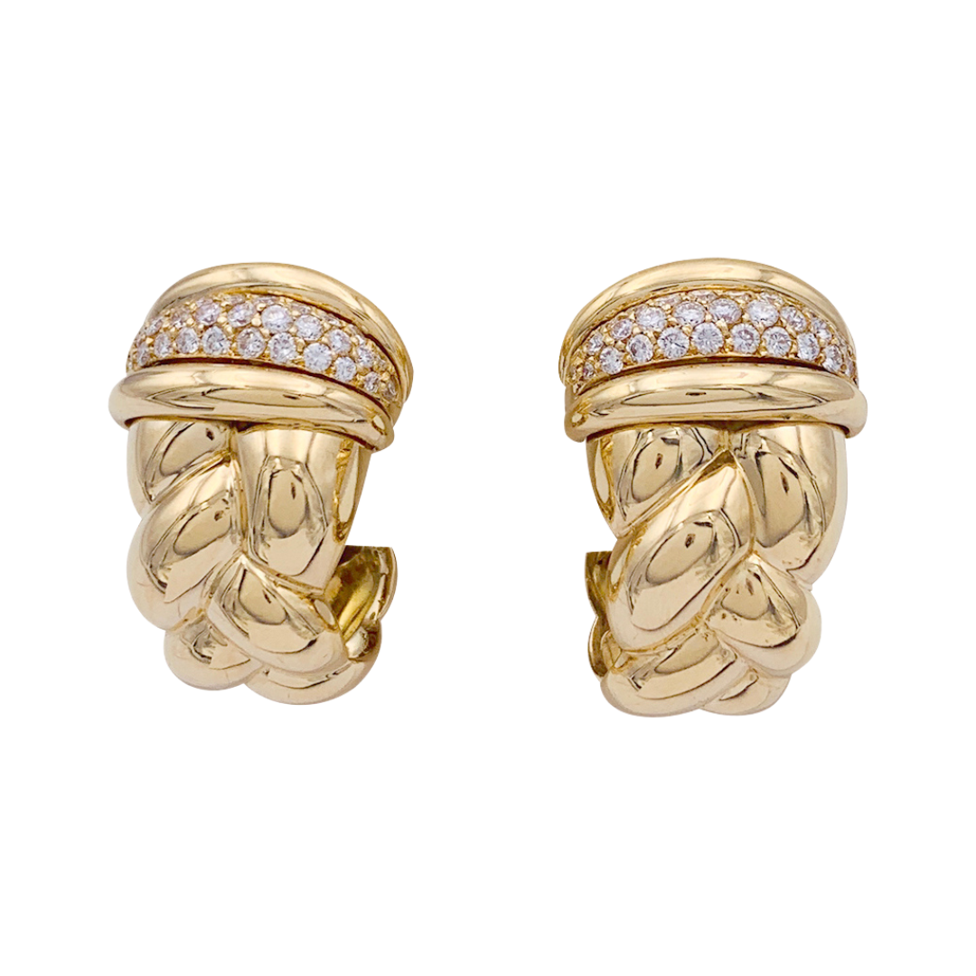 Pendientes OJPerrin, "Venetian", oro amarillo, diamantes.