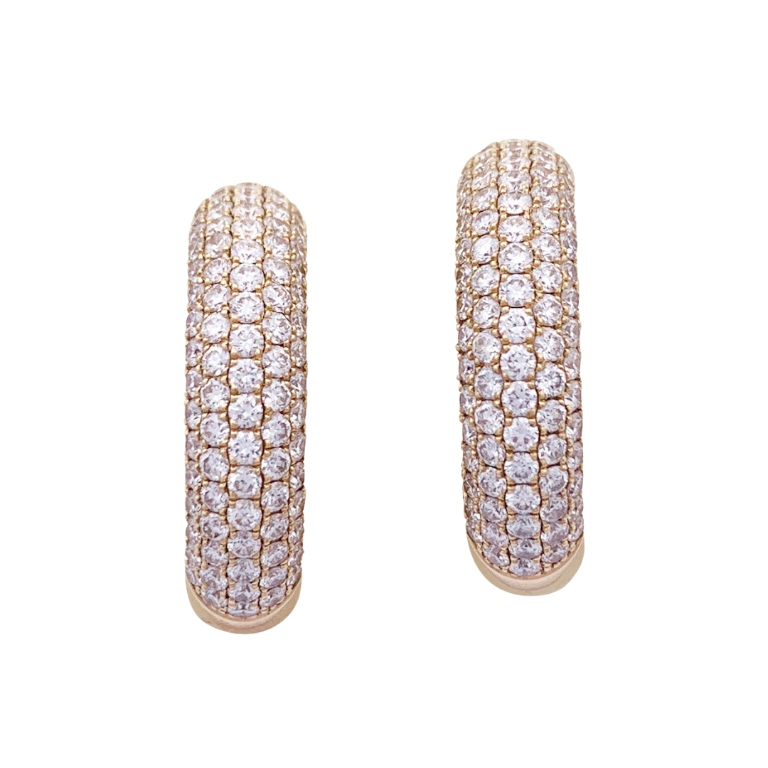 Messika "Divine Enigma" hoop earrings in pink gold and diamonds.