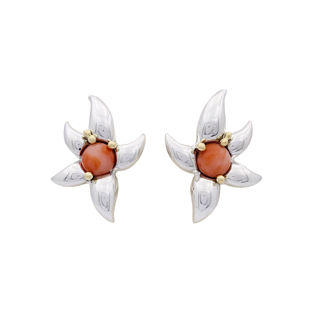 Parure Tiffany & Co. argent, or jaune, corail.