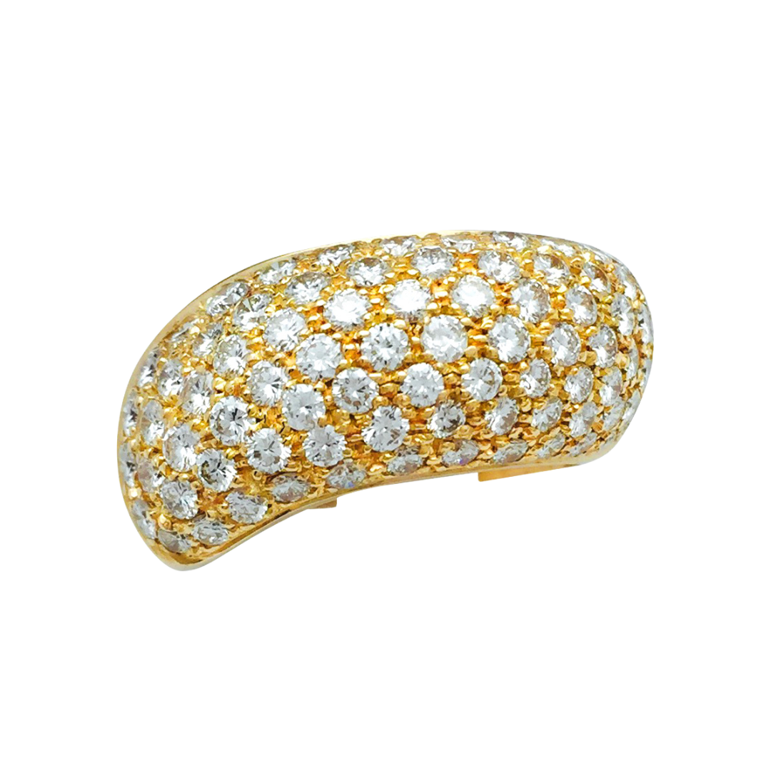 Anillo Chaumet, modelo "Homenaje a Venecia", en oro amarillo y diamantes. Talla 54