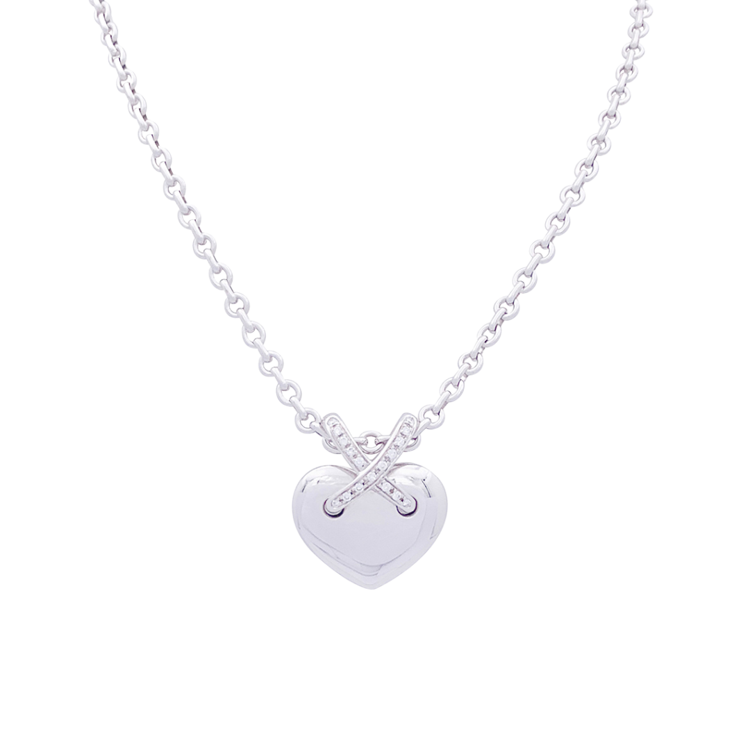 Collar Chaumet, "Coeur Liens", oro blanco y diamantes.