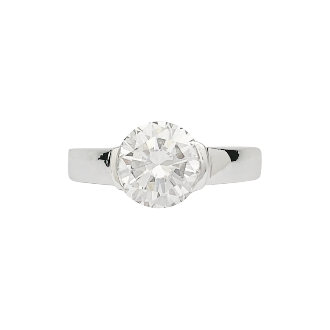 Solitaire en platine, diamant 1,82 carat