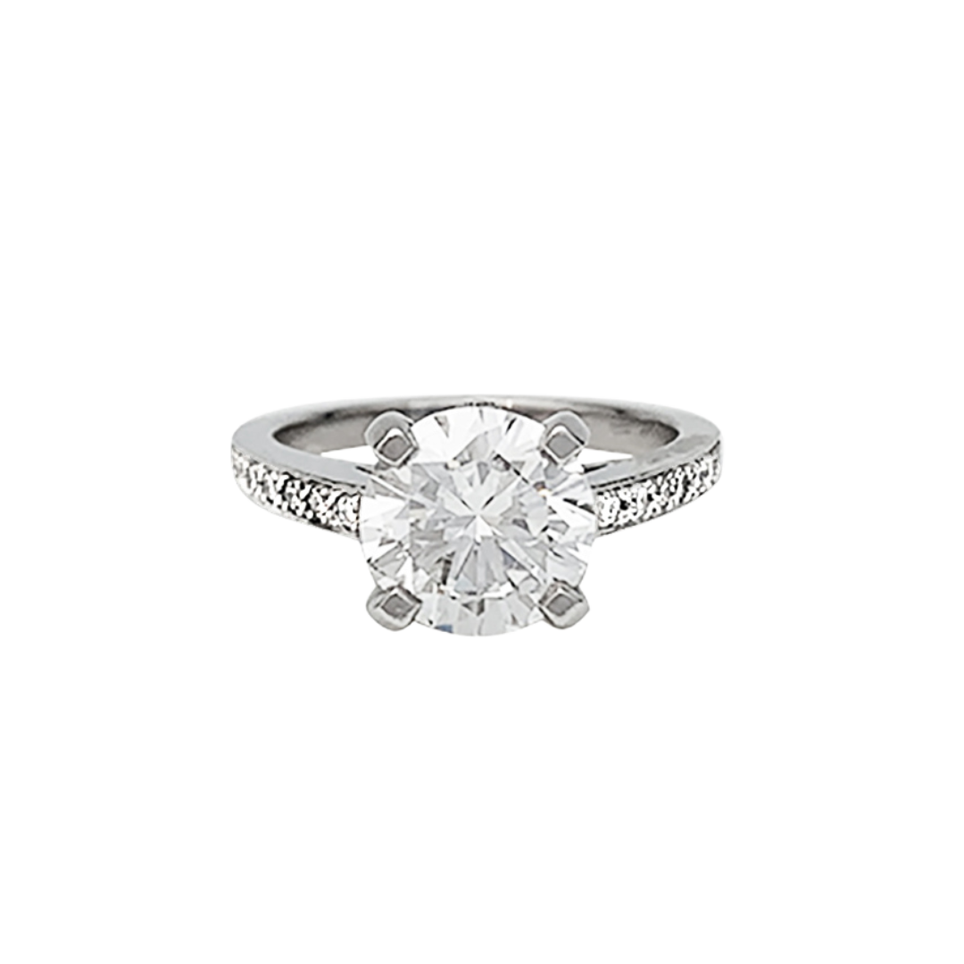 Bague platine avec diamant de 2,02 carats - Certificat HRD