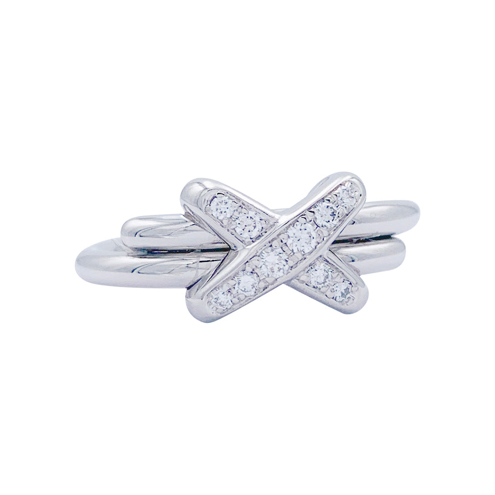 Bague Chaumet, "Jeux de Liens", or blanc, diamants. 3