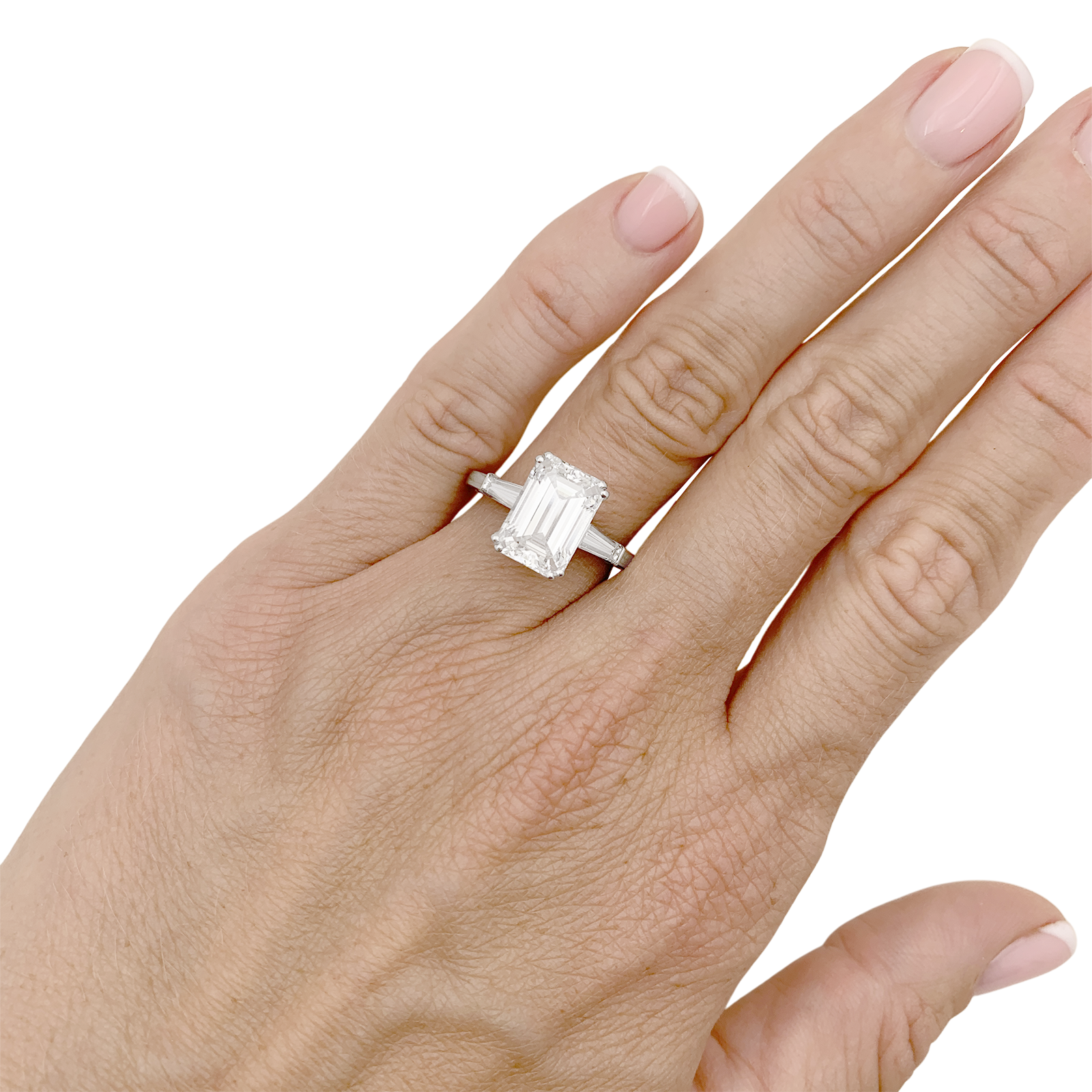 Bague solitaire Van Cleef & Arpels, diamant taille émeraude 4,01 cts. 7