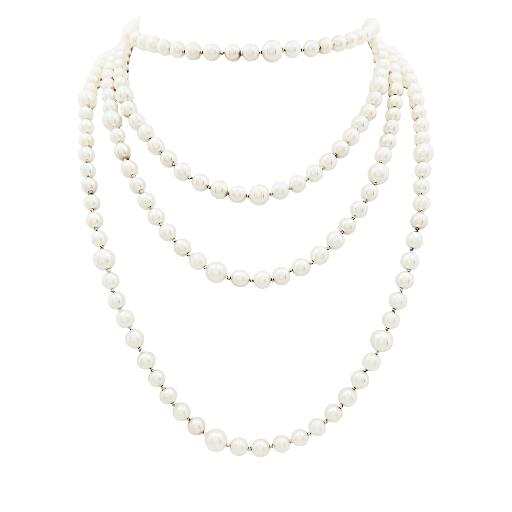 Long sautoir de perles et or jaune. 1