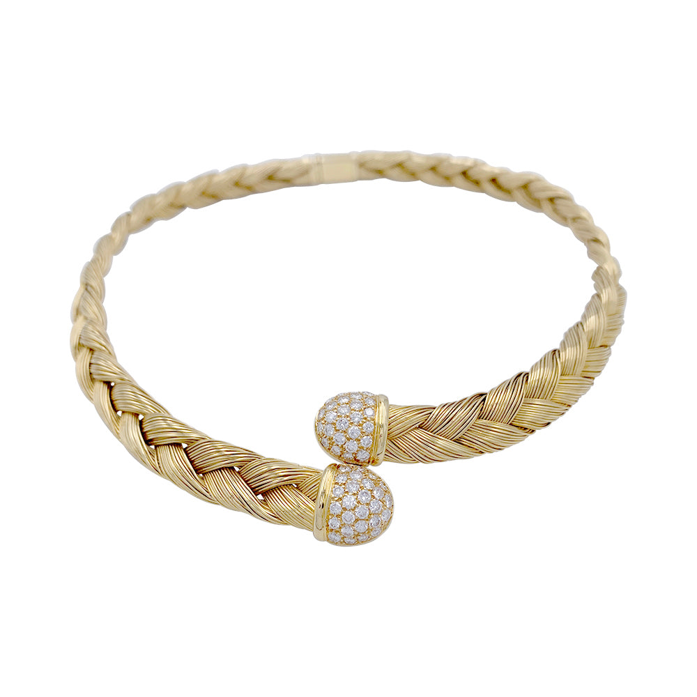 Collier vintage or jaune et diamants. 2