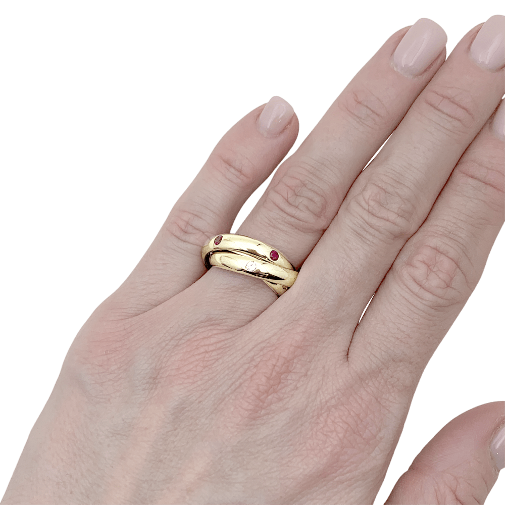 Bague Cartier, "Constellation", or jaune, saphirs, rubis, diamants. 7