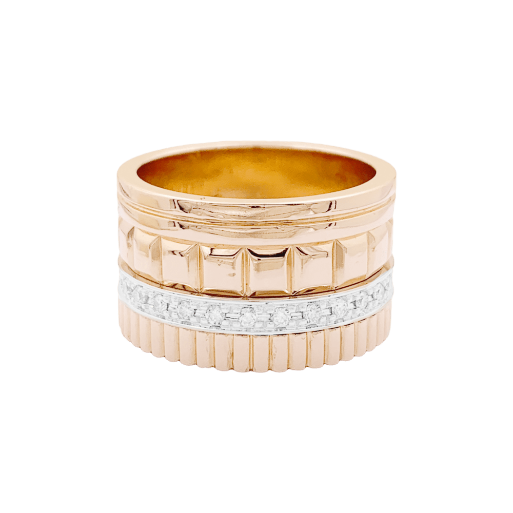Bague Boucheron, «QUATRE RADIANT ÉDITION», deux ors et diamants. 1