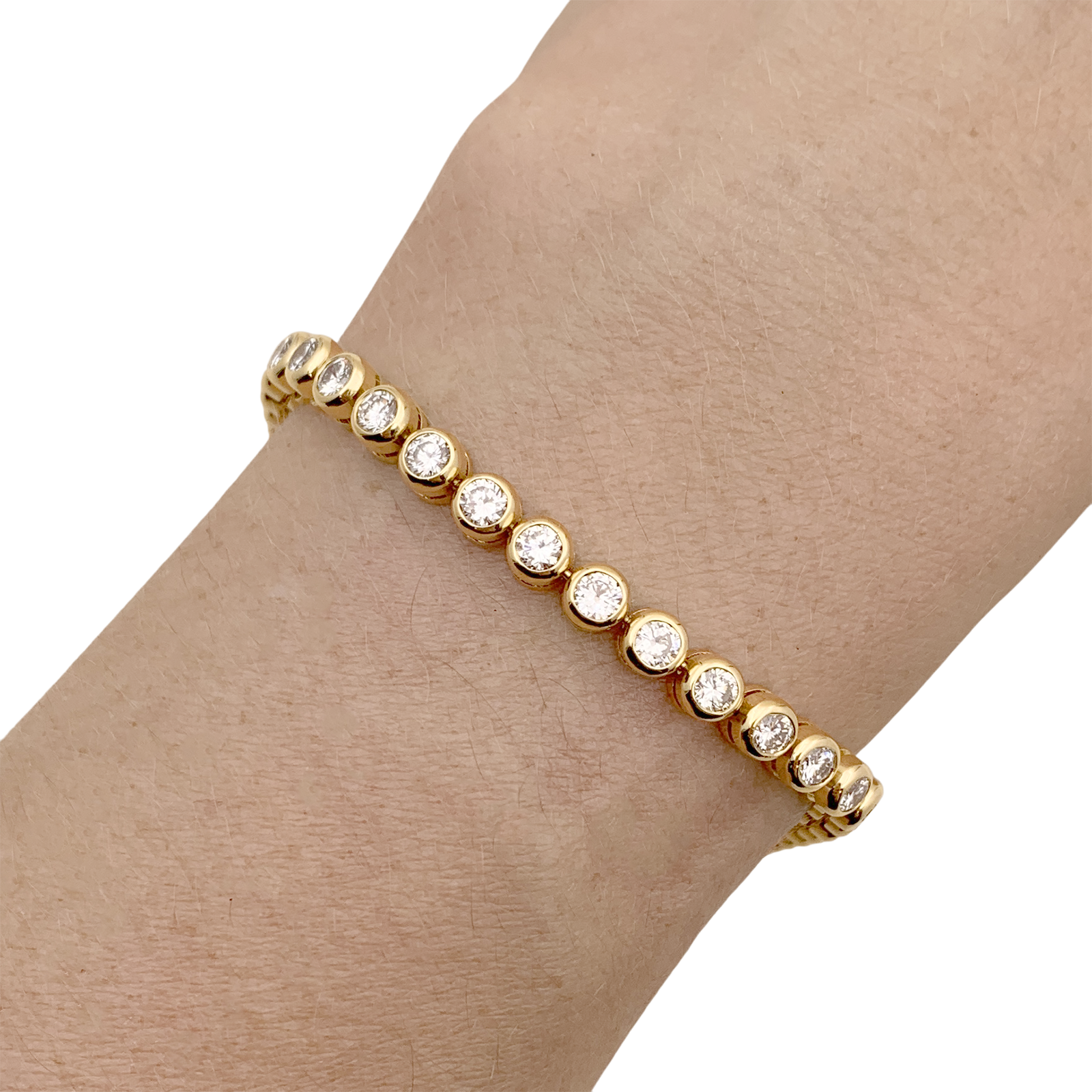 Bracelet ligne, diamants en serti clos. 5