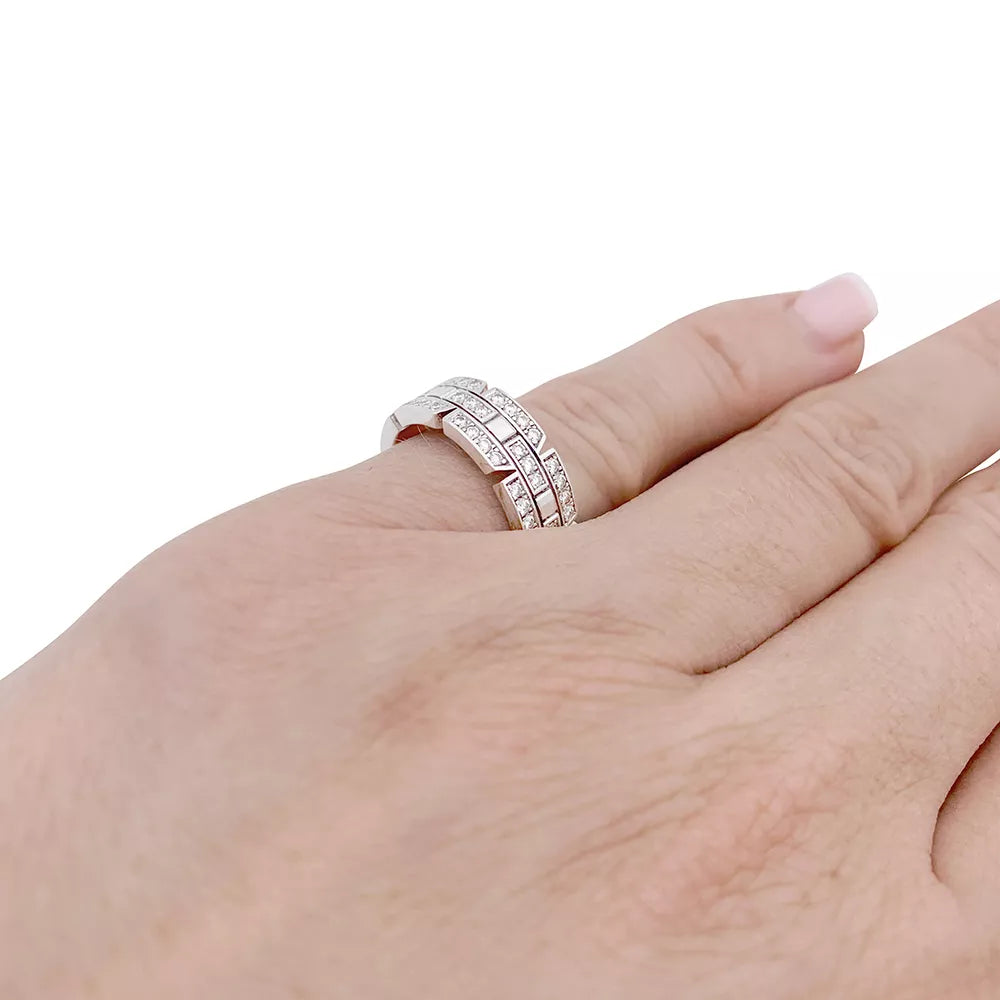 Bague Cartier or blanc, diamants "Tank Française". 5