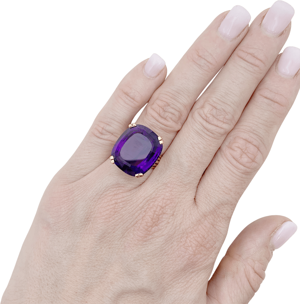 Bague or jaune et améthyste. 6