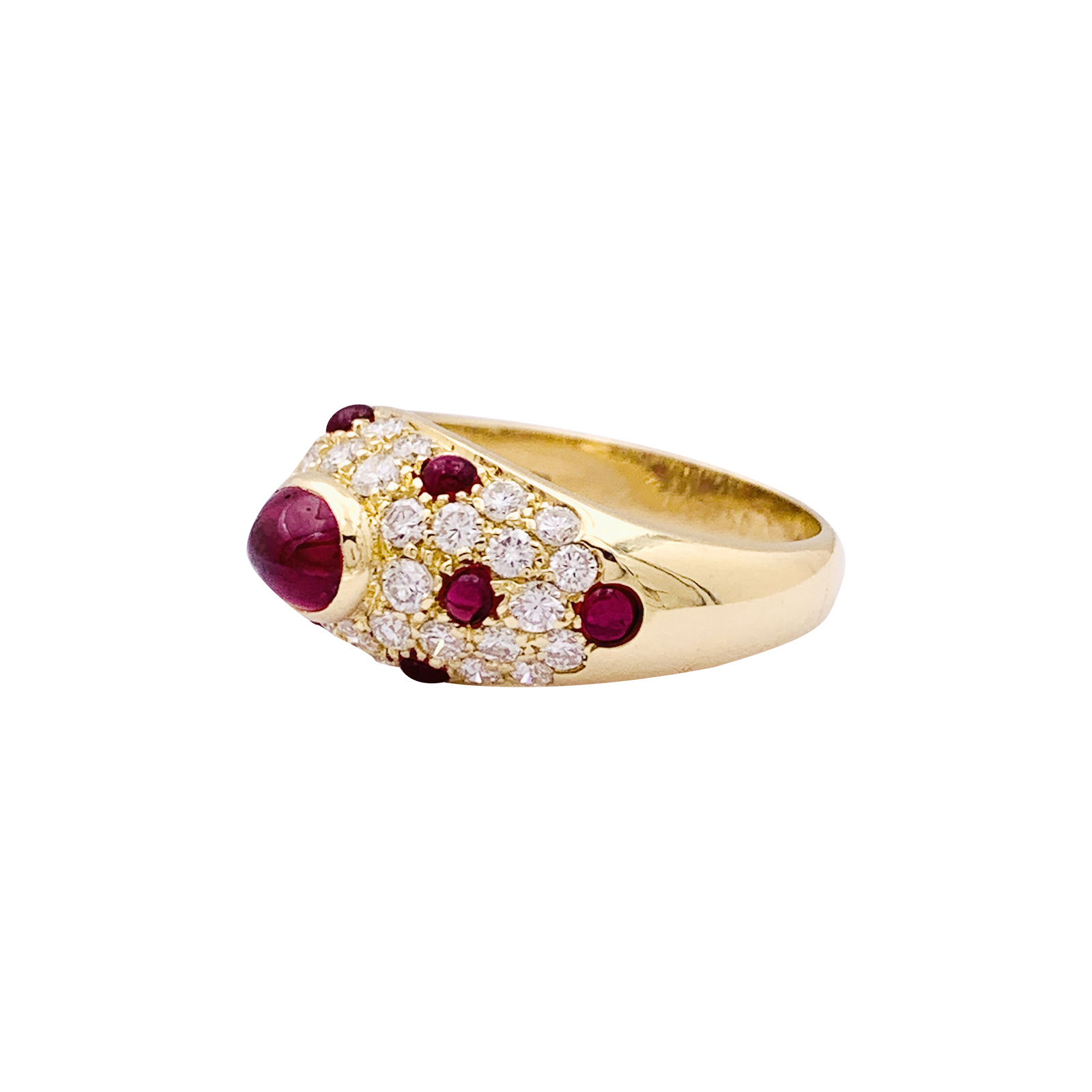 Bague Cartier, "Corinthe", or jaune, rubis, diamants. 3