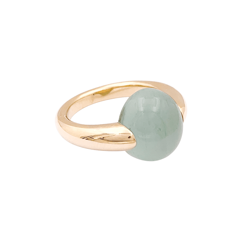 Bague Pomellato, "Luna", or rose, aigue-marine. 3