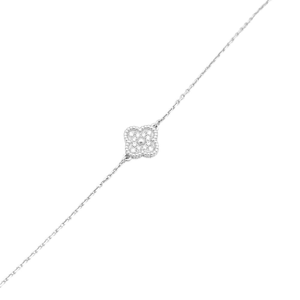 Bracelet Van Cleef & Arpels, "Sweet Alhambra", or blanc, diamants. 3