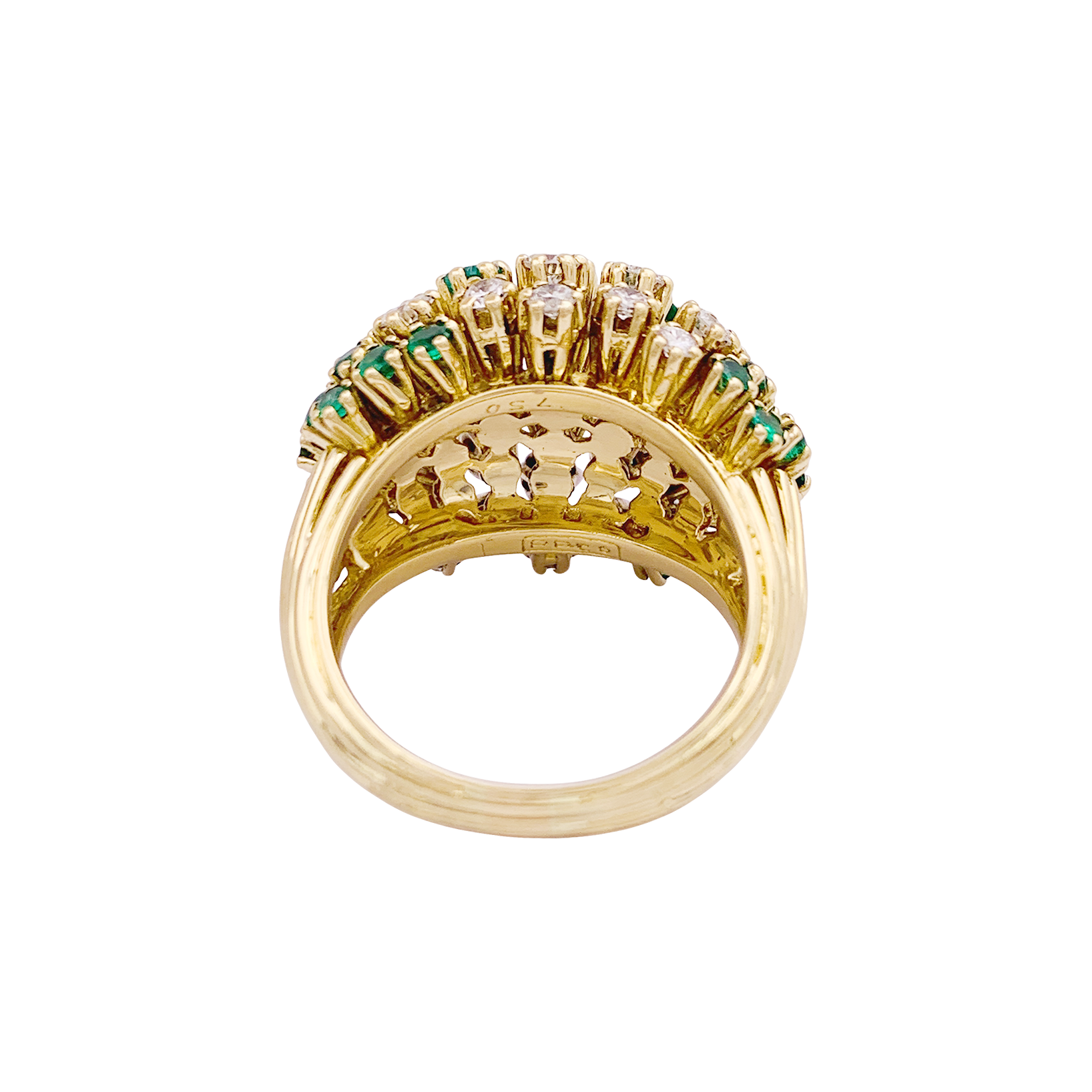Bague Patek Philippe or jaune, diamants, émeraudes. 3