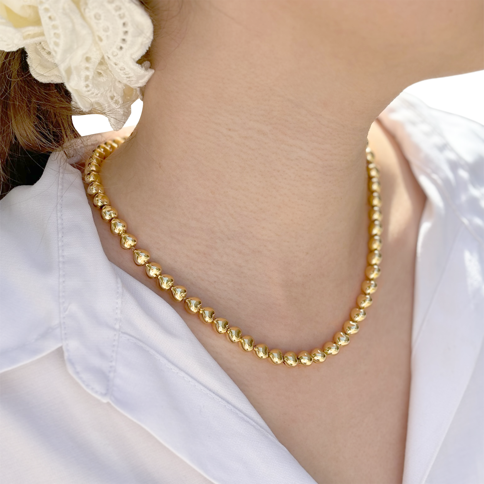 Collier « Cœurs » or jaune. 6