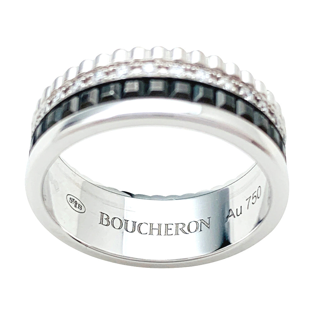 Bague Boucheron, "Quatre Black Edition Small", en or blanc, diamants. 2