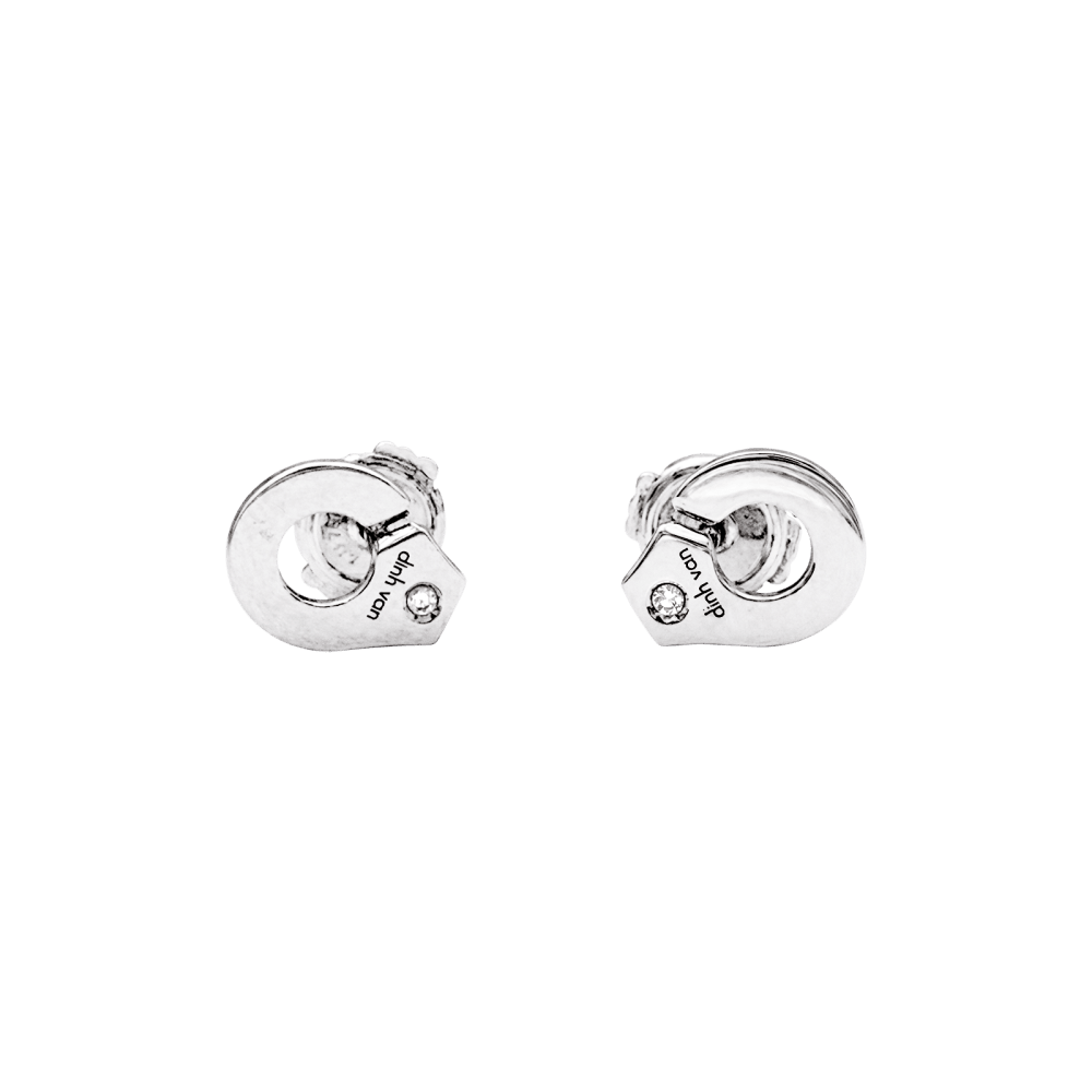 Puces d'oreilles Dinh Van, "Menottes" or blanc et diamants. 2