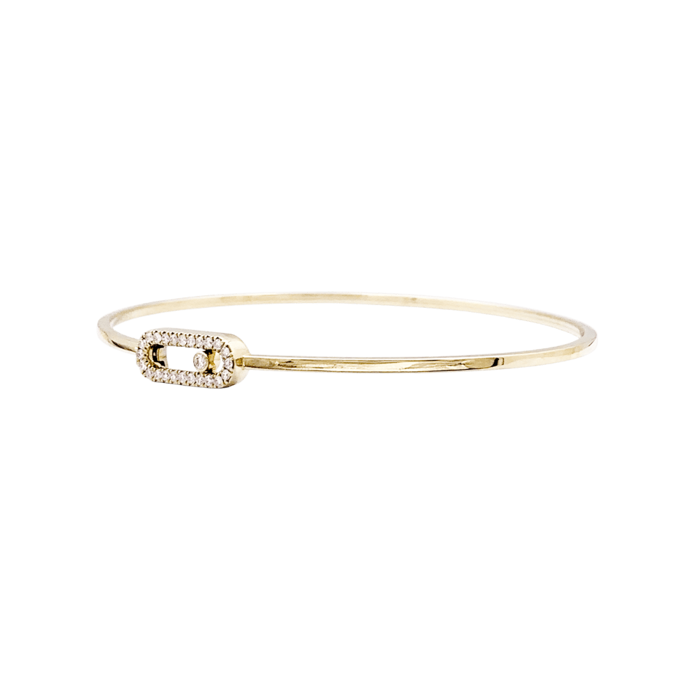 Bracelet Messika, "Jonc Flex Pavé Move Uno", or rose et diamants. 4