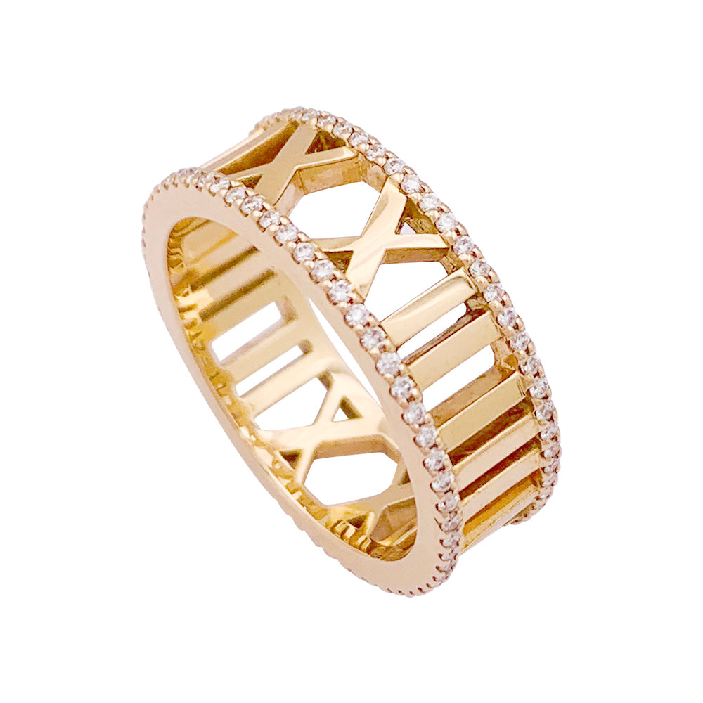 Bague Tiffany & Co. "Atlas" or rose, diamants. 3