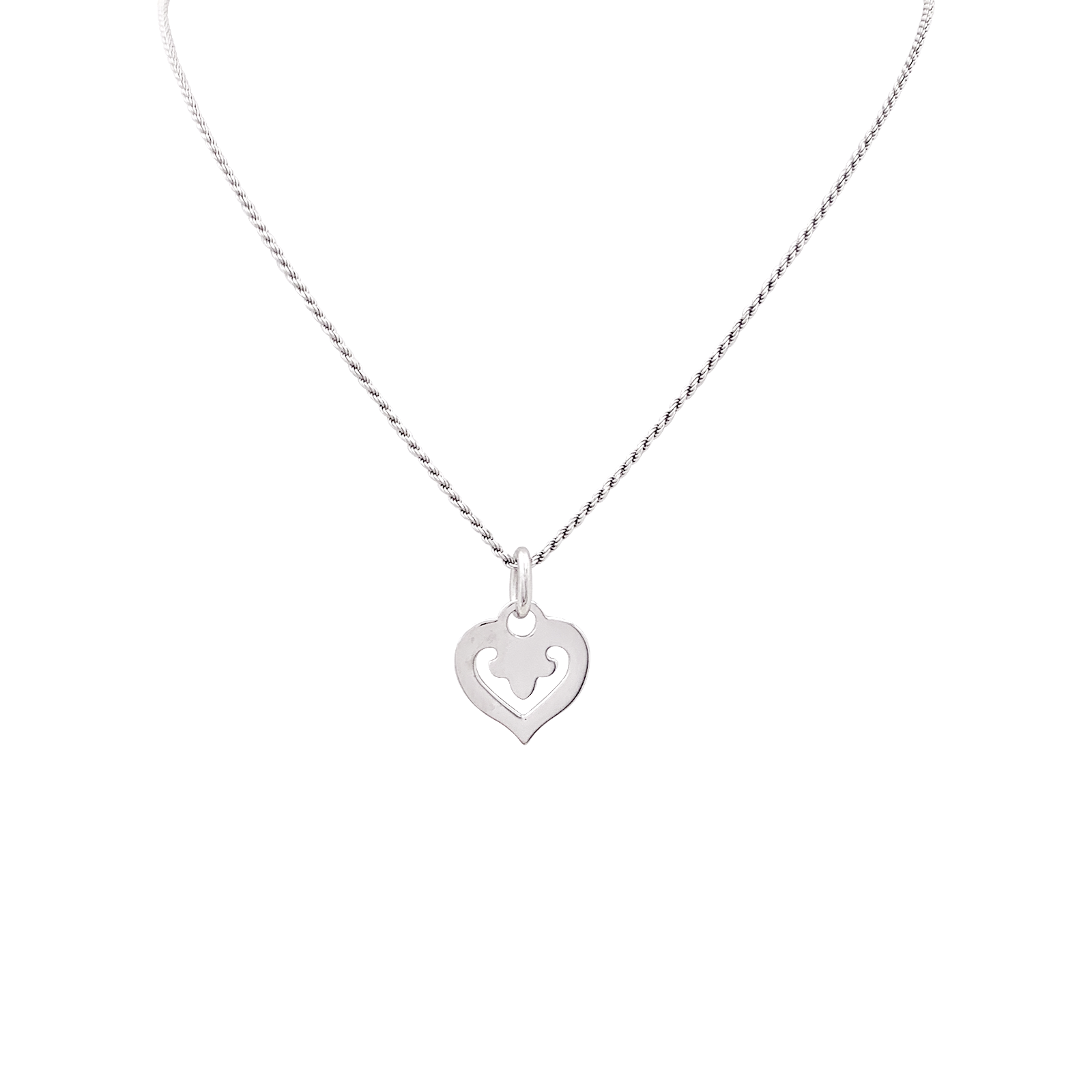 Collier O.J.Perrin,“Coeur Légende”, or blanc. 1
