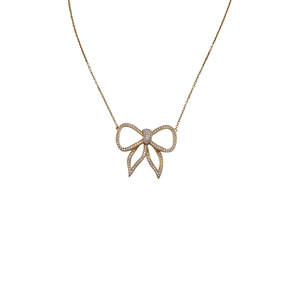 Collier Morganne Bello, "Noeud", or jaune, diamants. 7