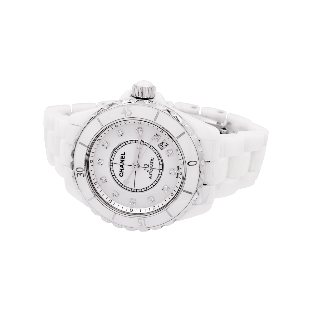 Montre Chanel, "J12", céramique blanche, diamants. 2