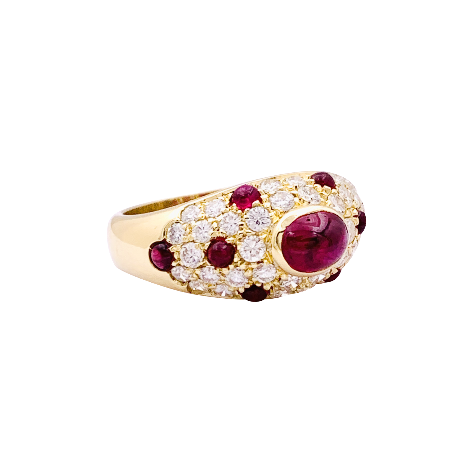 Bague Cartier, "Corinthe", or jaune, rubis, diamants. 5