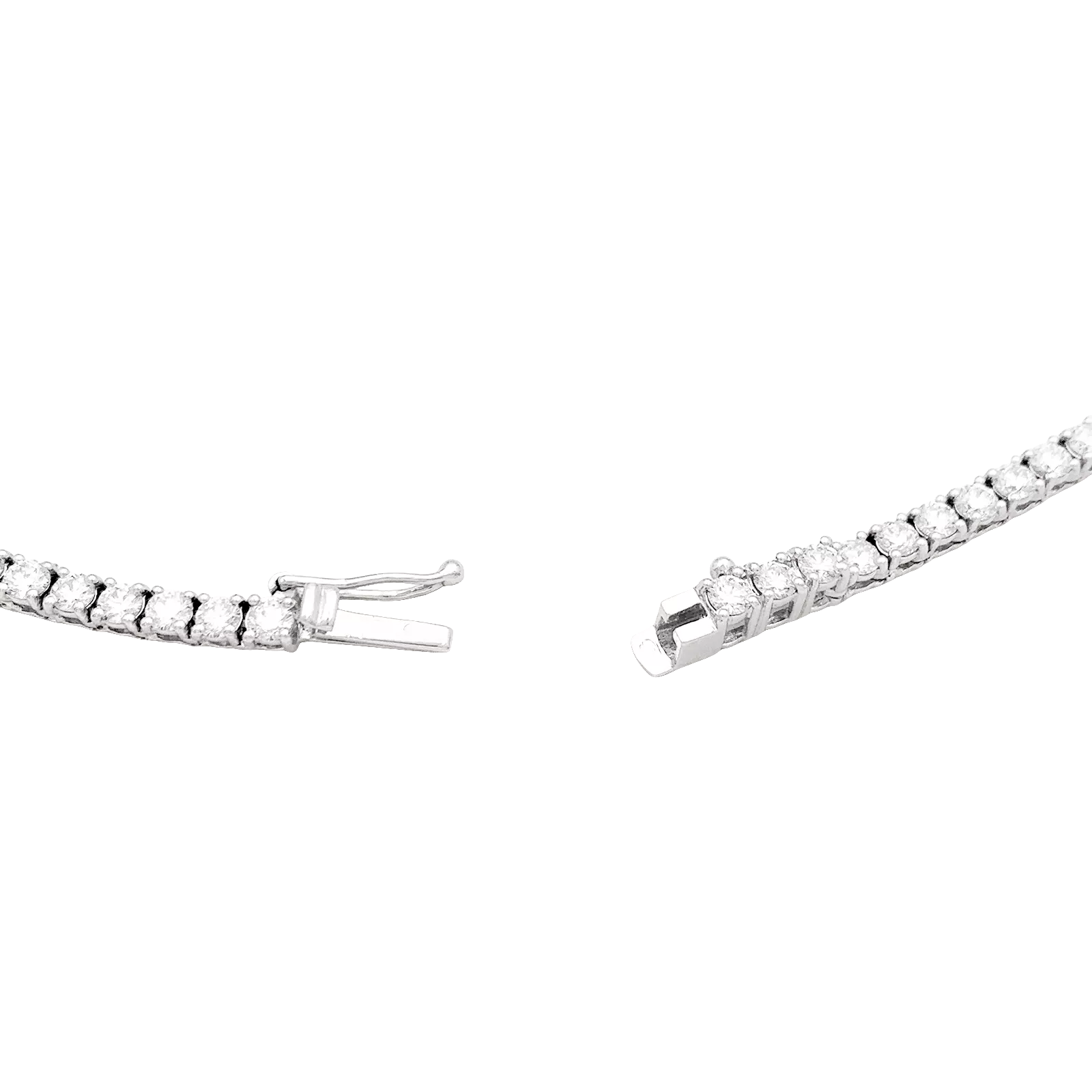Collier rivière or blanc et diamants. 4